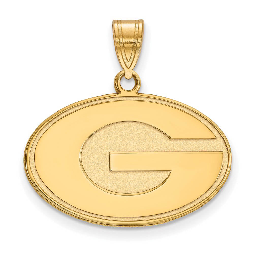 14k Gold Plated Silver U. of Georgia Medium 'G' Pendant, Item P19236 by The Black Bow Jewelry Co.
