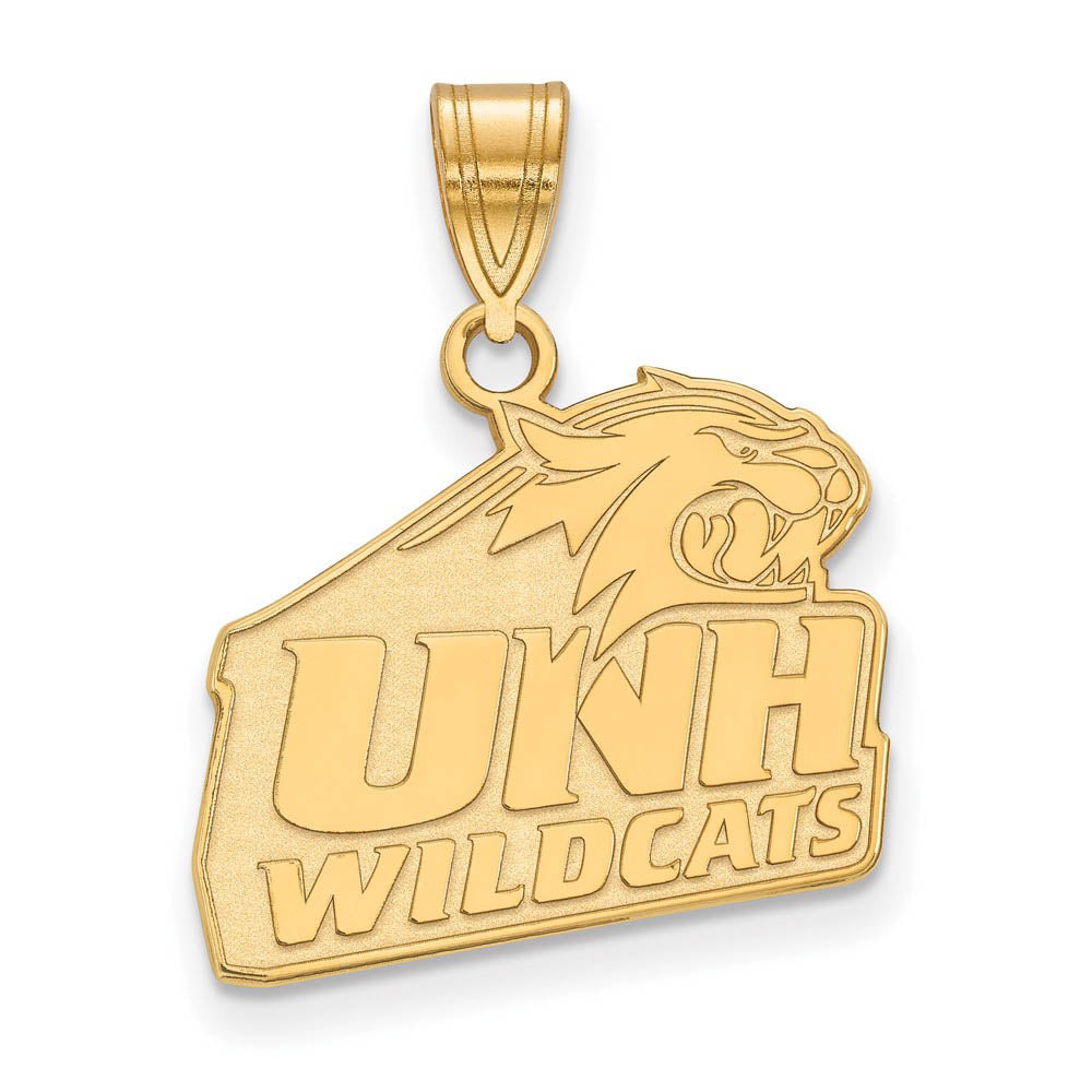 14k Gold Plated Silver U. of New Hampshire Medium Pendant, Item P19250 by The Black Bow Jewelry Co.