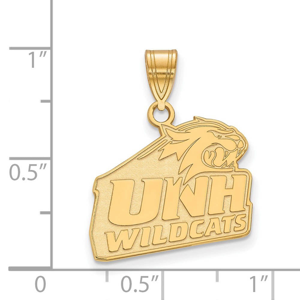 Alternate view of the 14k Gold Plated Silver U. of New Hampshire Medium Pendant by The Black Bow Jewelry Co.