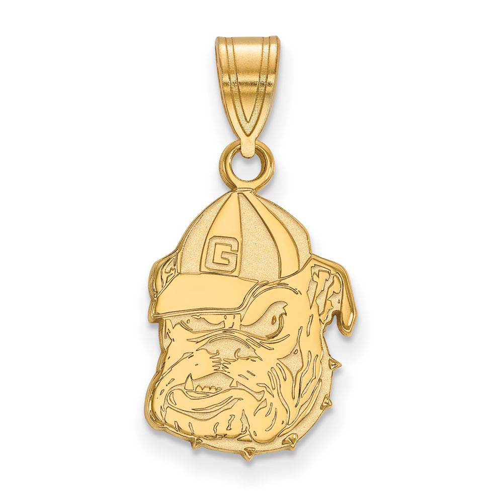 14k Gold Plated Silver U. of Georgia Medium Mascot Pendant, Item P19353 by The Black Bow Jewelry Co.
