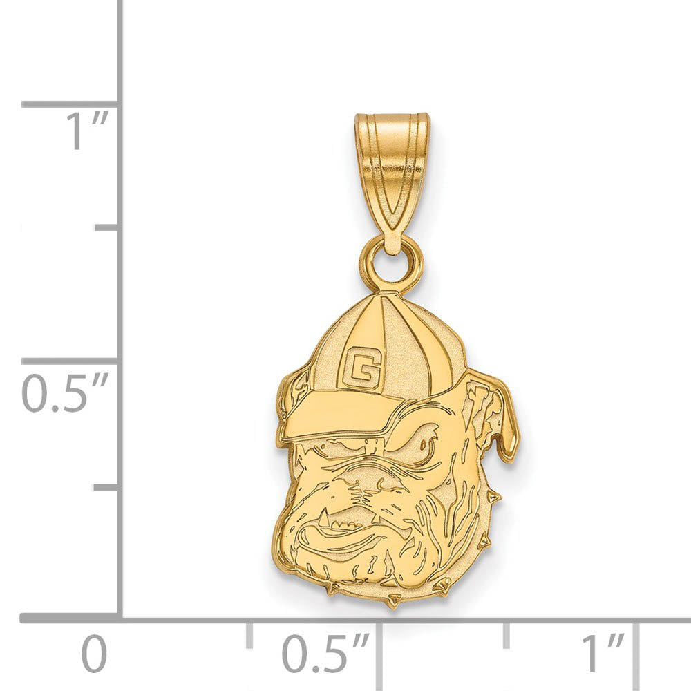 Alternate view of the 14k Gold Plated Silver U. of Georgia Medium Mascot Pendant by The Black Bow Jewelry Co.