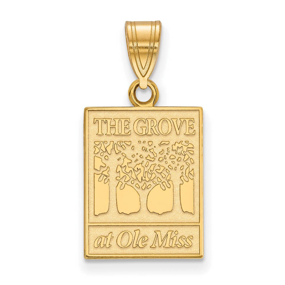 14k Gold Plated Silver U. of Mississippi Medium Pendant, Item P19371 by The Black Bow Jewelry Co.