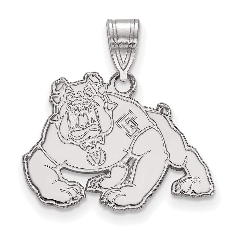 Sterling Silver California State Fresno Medium Pendant, Item P19402 by The Black Bow Jewelry Co.