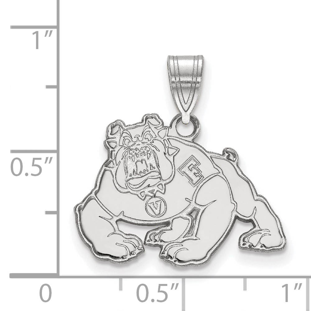 Alternate view of the Sterling Silver California State Fresno Medium Pendant by The Black Bow Jewelry Co.