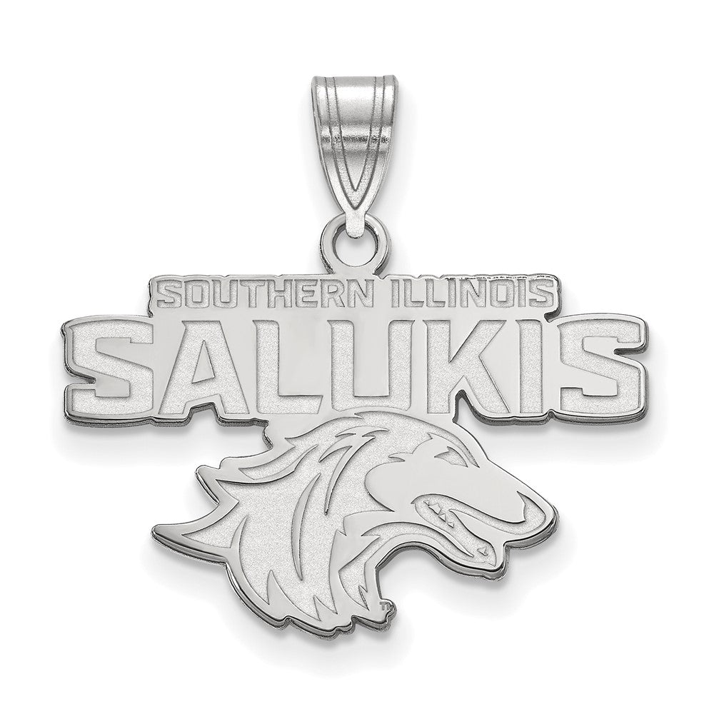 Sterling Silver Southern Illinois U. Medium Pendant, Item P19500 by The Black Bow Jewelry Co.