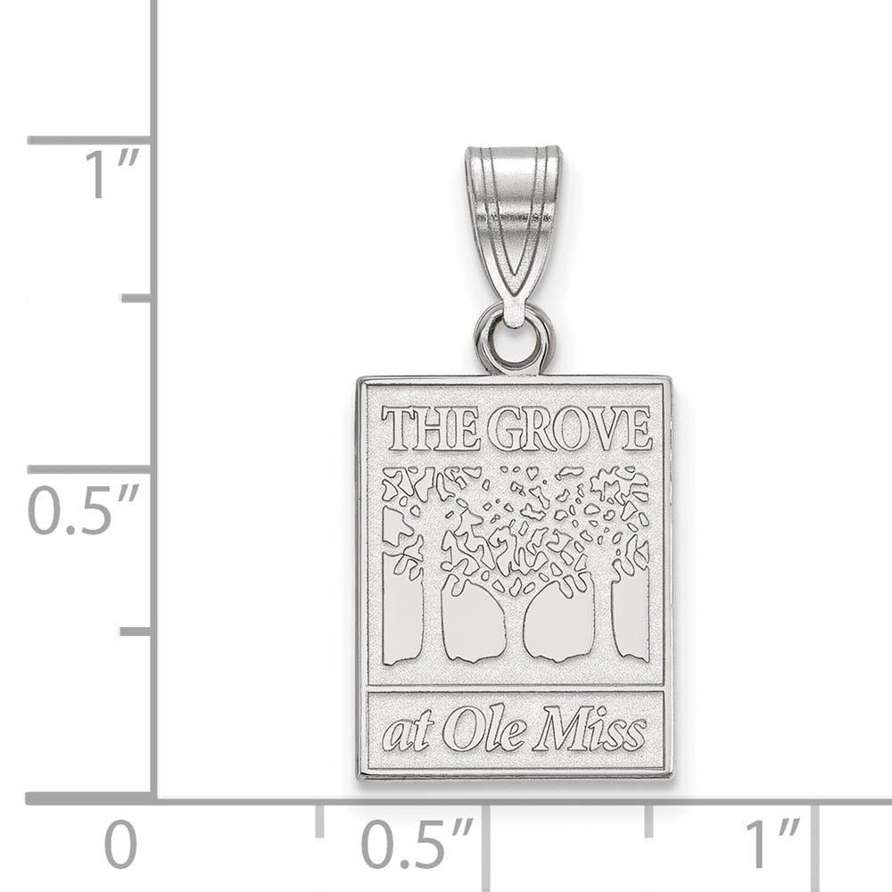 Alternate view of the Sterling Silver U. of Mississippi Medium Pendant by The Black Bow Jewelry Co.