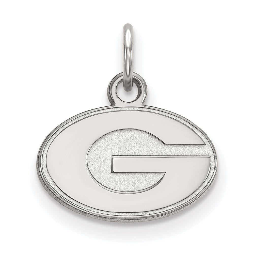 10k White Gold U. of Georgia XS (Tiny) 'G' Charm or Pendant, Item P22715 by The Black Bow Jewelry Co.