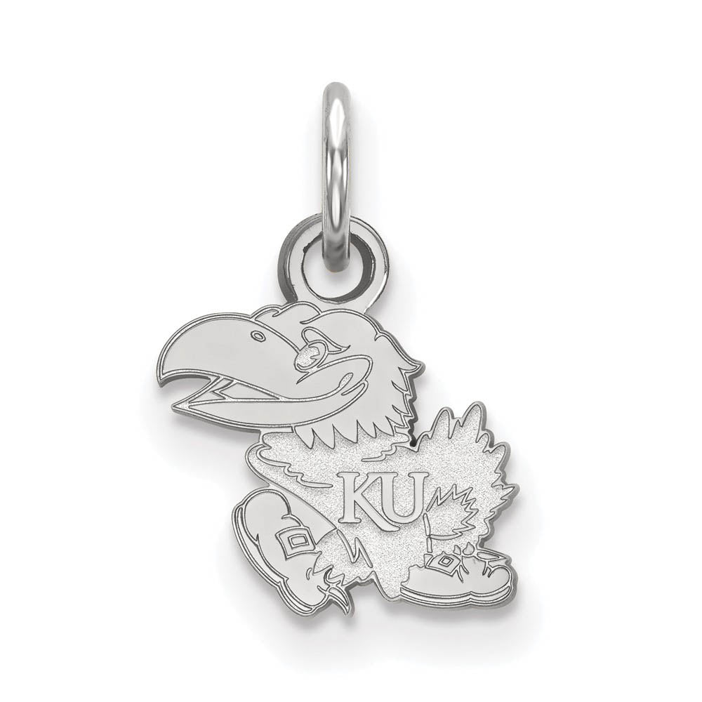 10k White Gold U. of Kansas XS (Tiny) Mascot Charm or Pendant, Item P22721 by The Black Bow Jewelry Co.