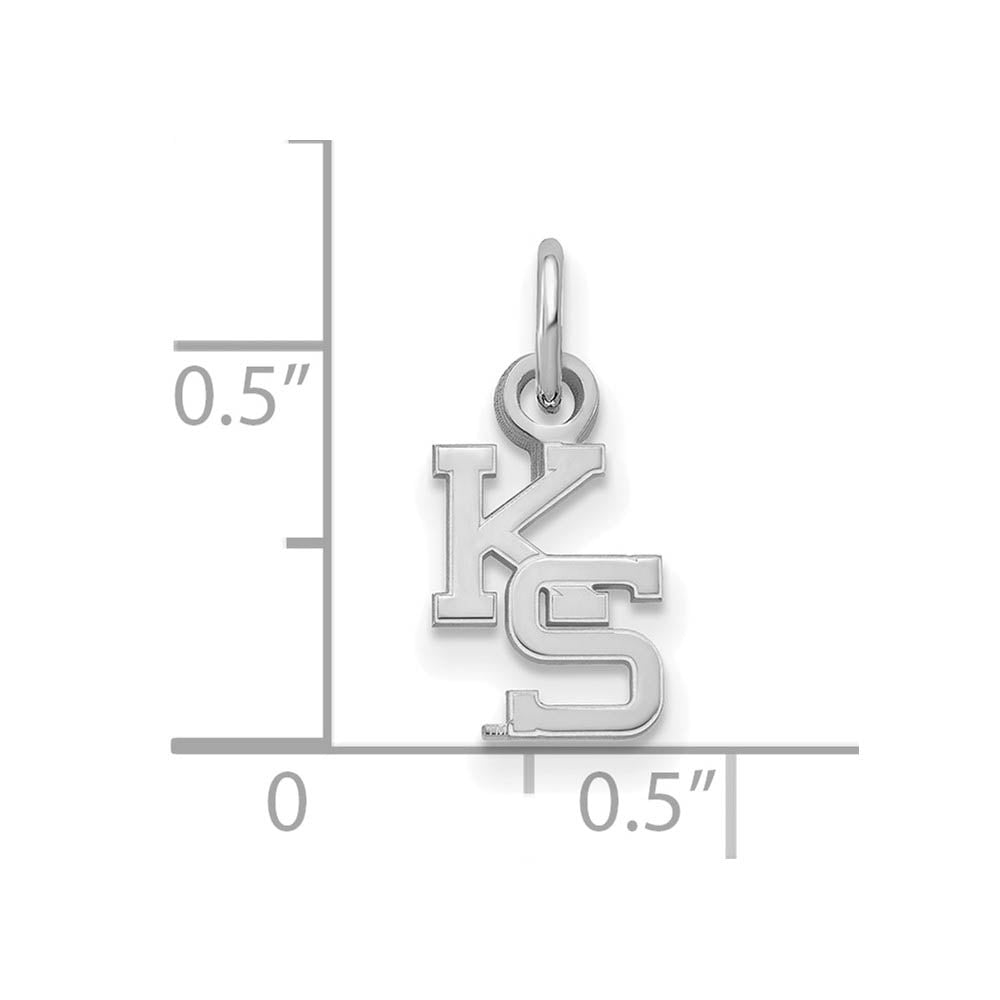 Alternate view of the 10k White Gold Kansas State XS (Tiny) Charm or Pendant by The Black Bow Jewelry Co.