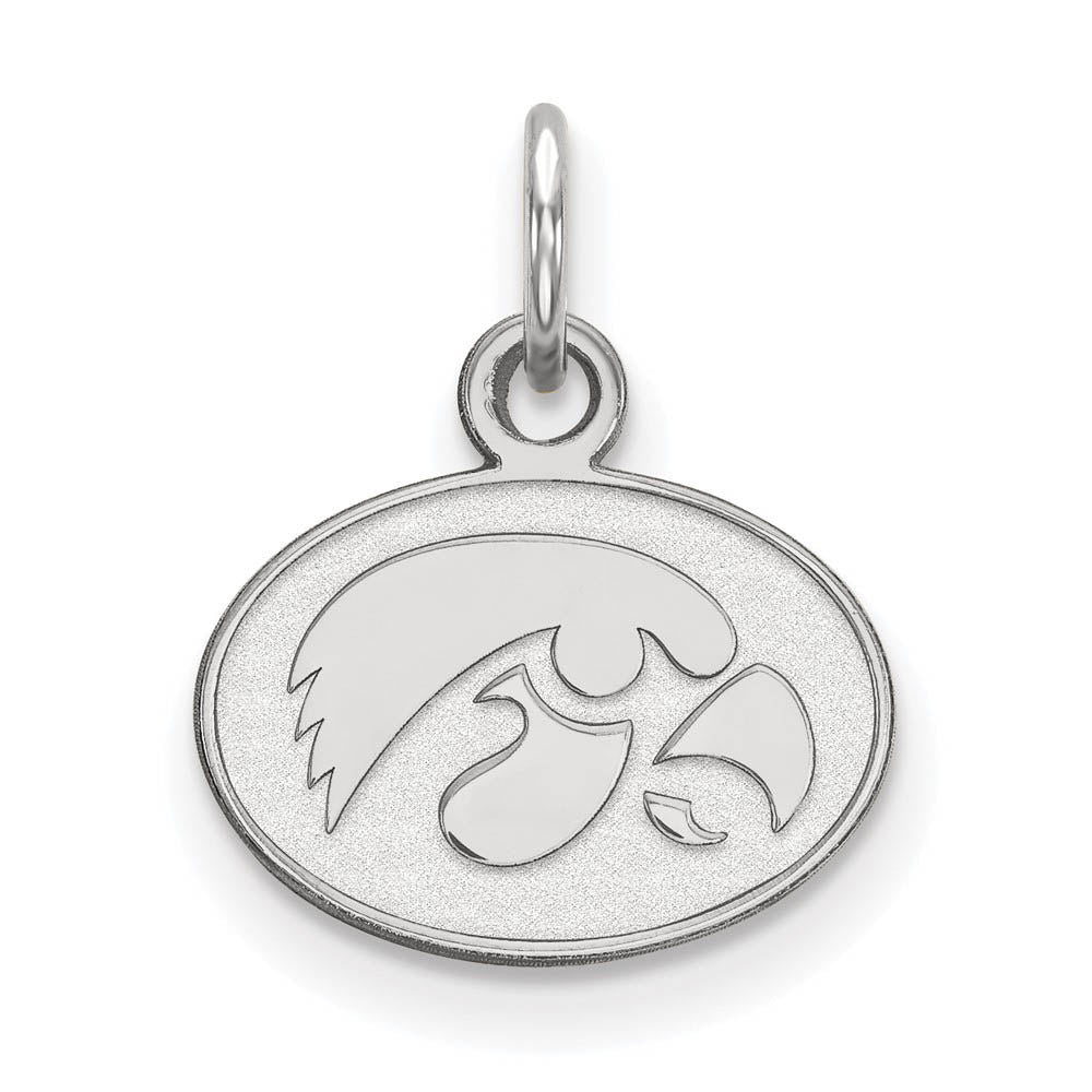 10k White Gold U. of Iowa XS (Tiny) Charm or Pendant, Item P22781 by The Black Bow Jewelry Co.