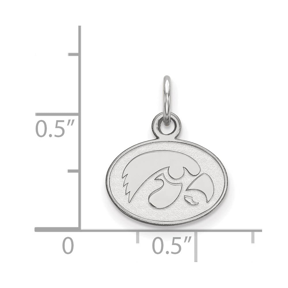 Alternate view of the 10k White Gold U. of Iowa XS (Tiny) Charm or Pendant by The Black Bow Jewelry Co.