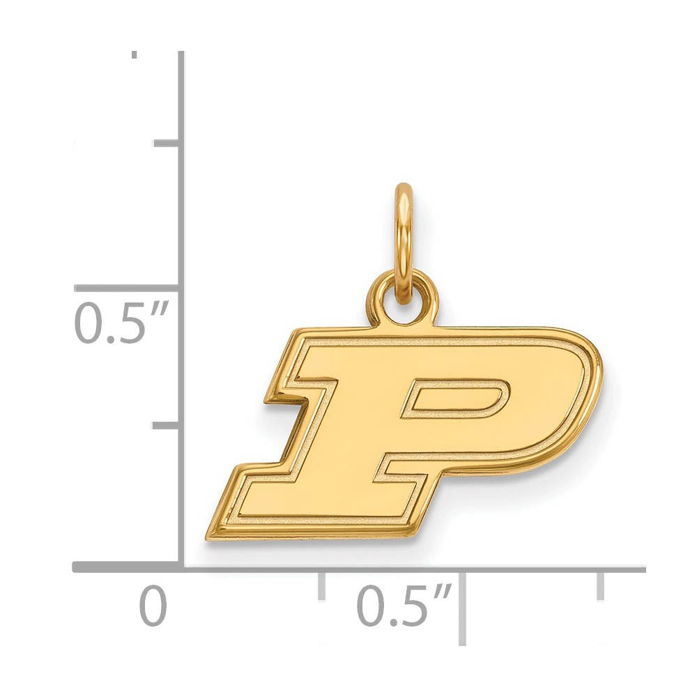 Alternate view of the 10k Yellow Gold Purdue XS Initial P Charm or Pendant by The Black Bow Jewelry Co.