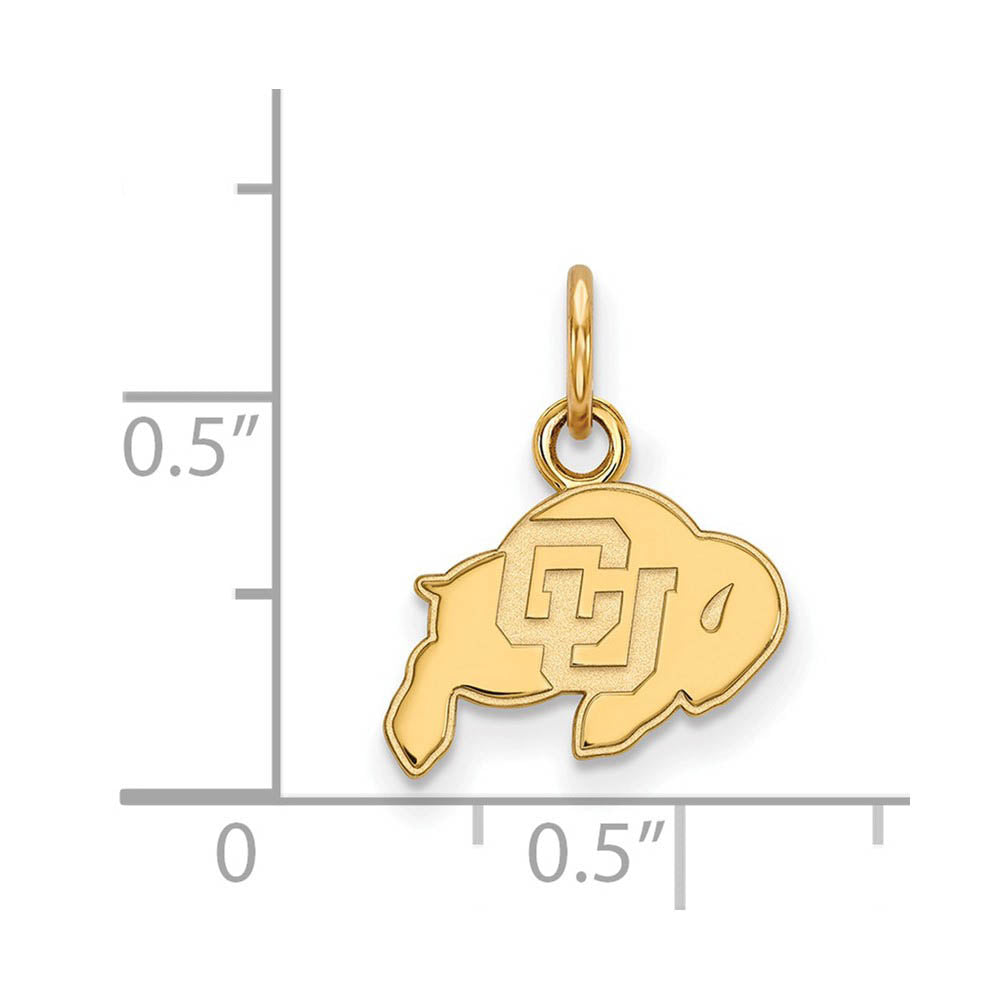 Alternate view of the 10k Yellow Gold U of Colorado XS (Tiny) Charm or Pendant by The Black Bow Jewelry Co.