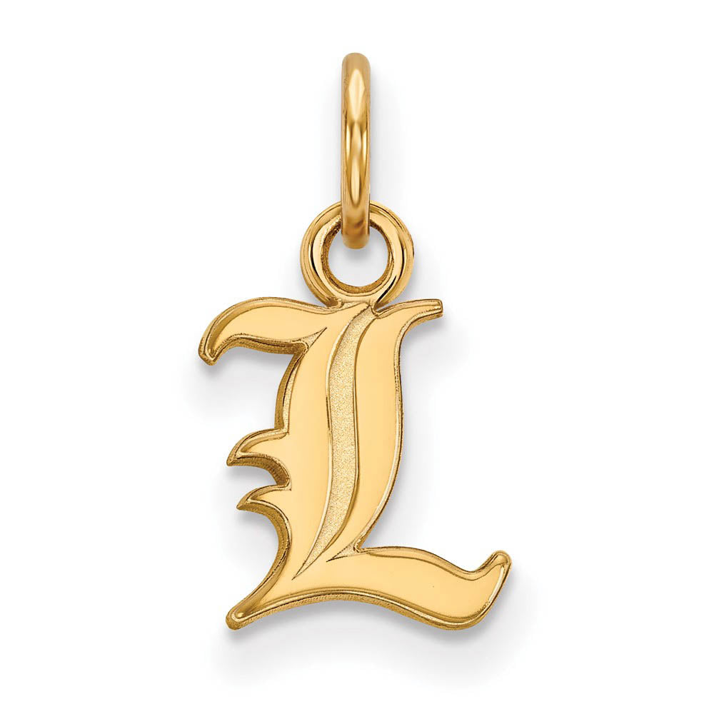 10k Yellow Gold U. of Louisville XS (Tiny) Charm or Pendant, Item P22832 by The Black Bow Jewelry Co.