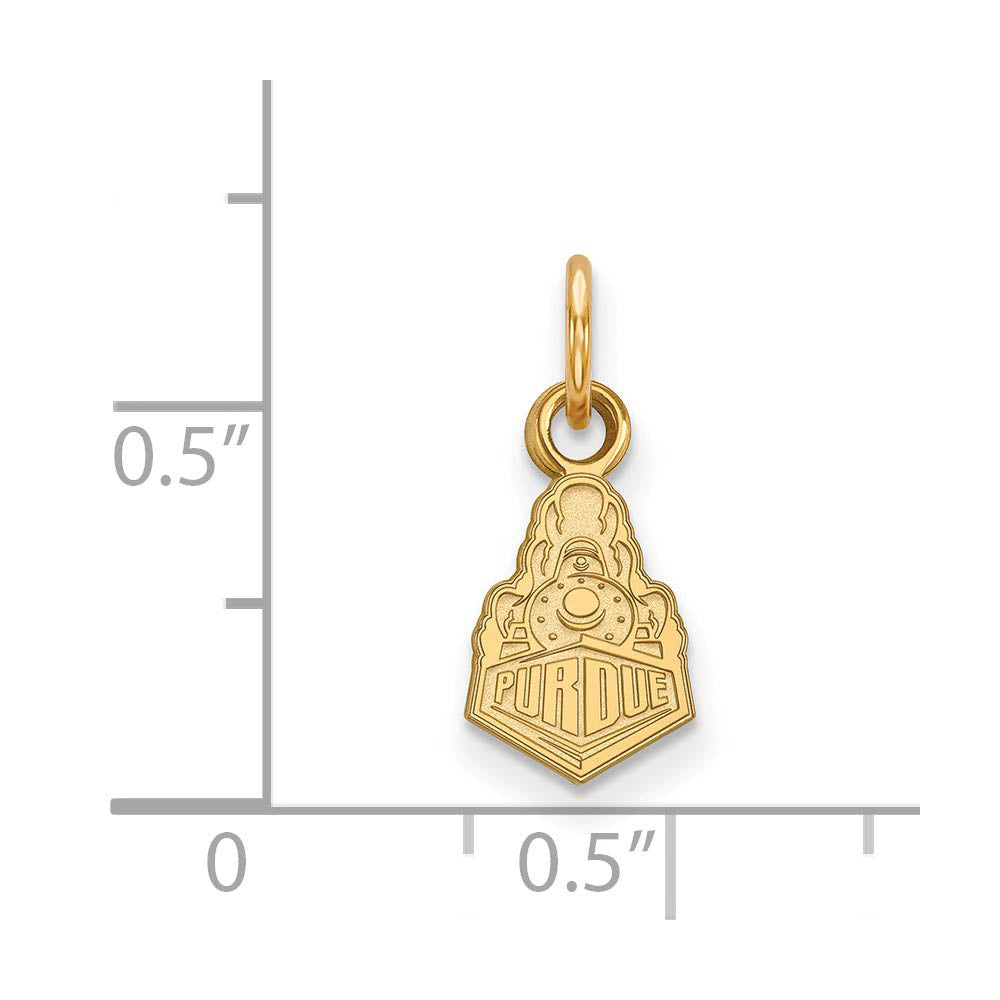 Alternate view of the 10k Yellow Gold Purdue XS (Tiny) Logo Charm or Pendant by The Black Bow Jewelry Co.