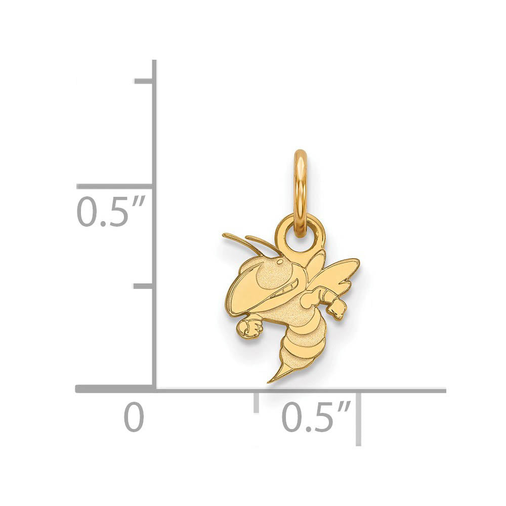 Alternate view of the 10k Yellow Gold Georgia Technology XS (Tiny) Charm or Pendant by The Black Bow Jewelry Co.