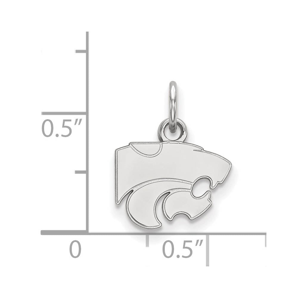Alternate view of the 14k White Gold Kansas State XS (Tiny) Mascot Charm or Pendant by The Black Bow Jewelry Co.