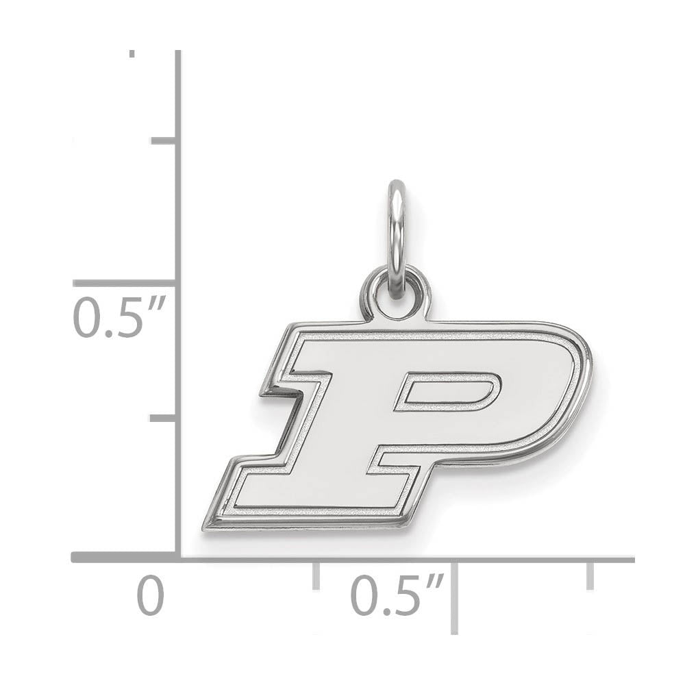 Alternate view of the 14k White Gold Purdue XS Initial P Charm or Pendant by The Black Bow Jewelry Co.