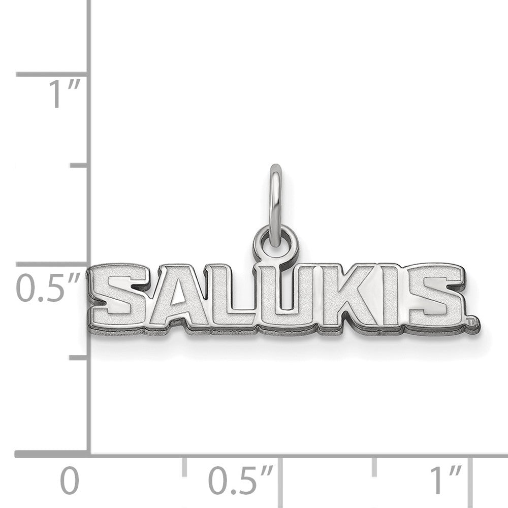 Alternate view of the 14k White Gold Southern Illinois U. XS (Tiny) Charm or Pendant by The Black Bow Jewelry Co.