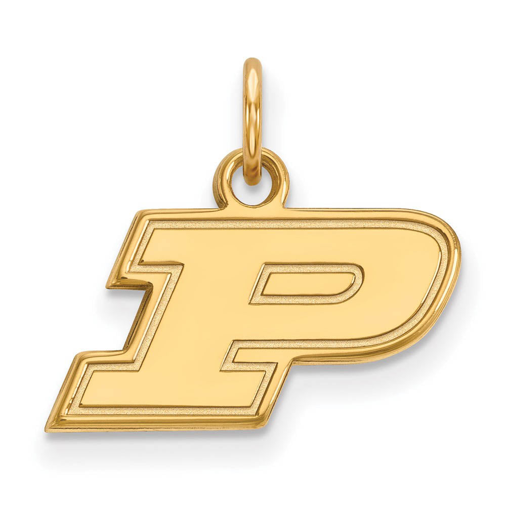 14k Yellow Gold Purdue XS Initial P Charm or Pendant, Item P23004 by The Black Bow Jewelry Co.