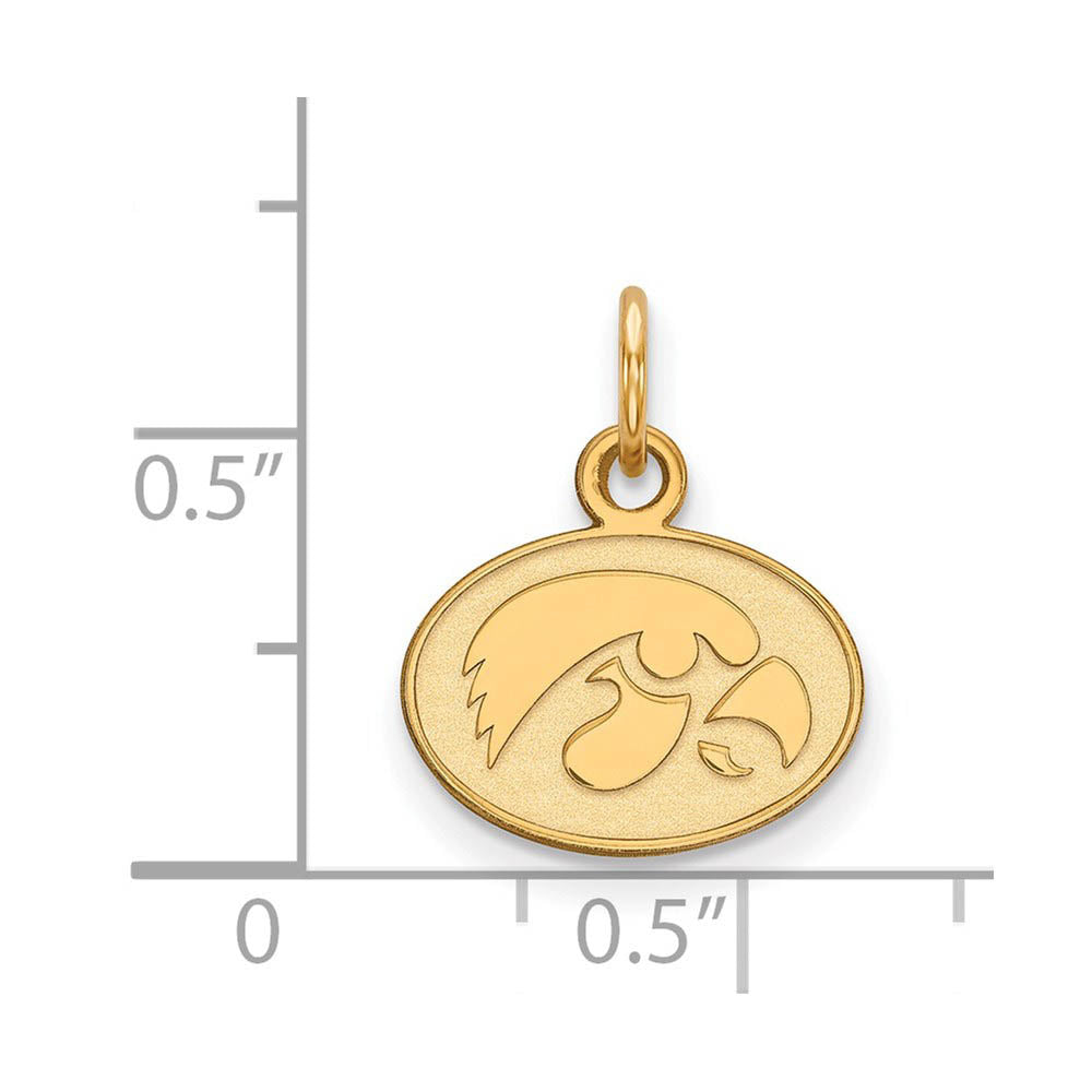 Alternate view of the 14k Yellow Gold U. of Iowa XS (Tiny) Charm or Pendant by The Black Bow Jewelry Co.