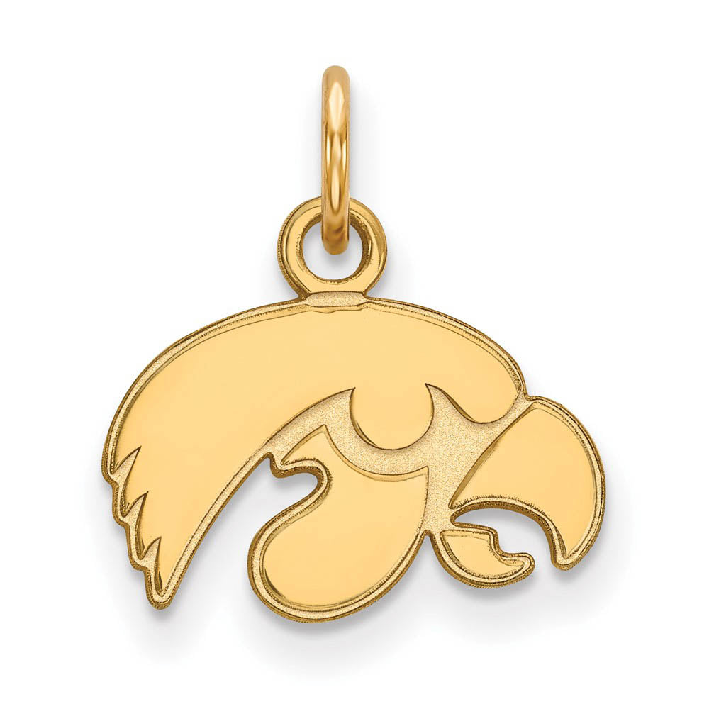 14k Gold Plated Silver U. of Iowa XS (Tiny) Mascot Charm or Pendant, Item P23110 by The Black Bow Jewelry Co.
