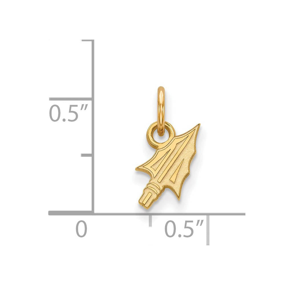 Alternate view of the 14k Gold Plated Silver Florida State XS (Tiny) Charm or Pendant by The Black Bow Jewelry Co.