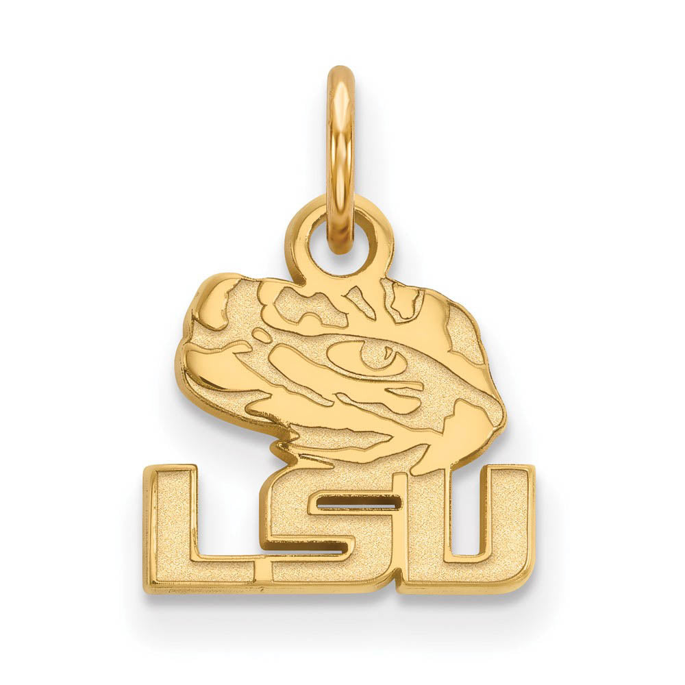 14k Gold Plated Silver Louisiana State XS (Tiny) Charm or Pendant, Item P23171 by The Black Bow Jewelry Co.