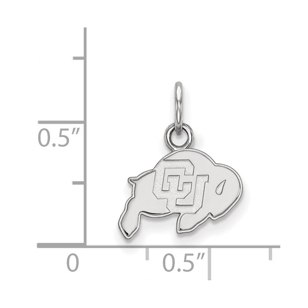 Alternate view of the Sterling Silver U. of Colorado XS (Tiny) Charm or Pendant by The Black Bow Jewelry Co.