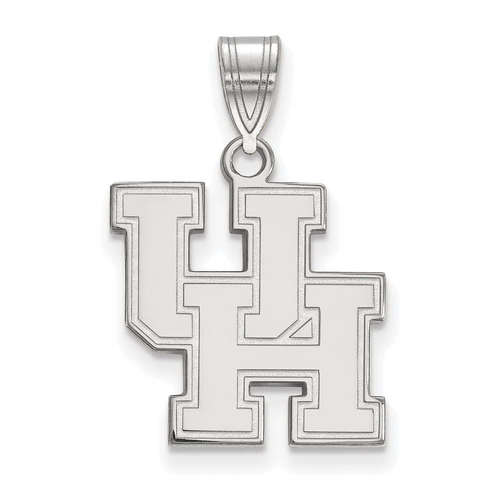 10k White Gold U. of Houston Medium 'UH' Pendant, Item P23357 by The Black Bow Jewelry Co.