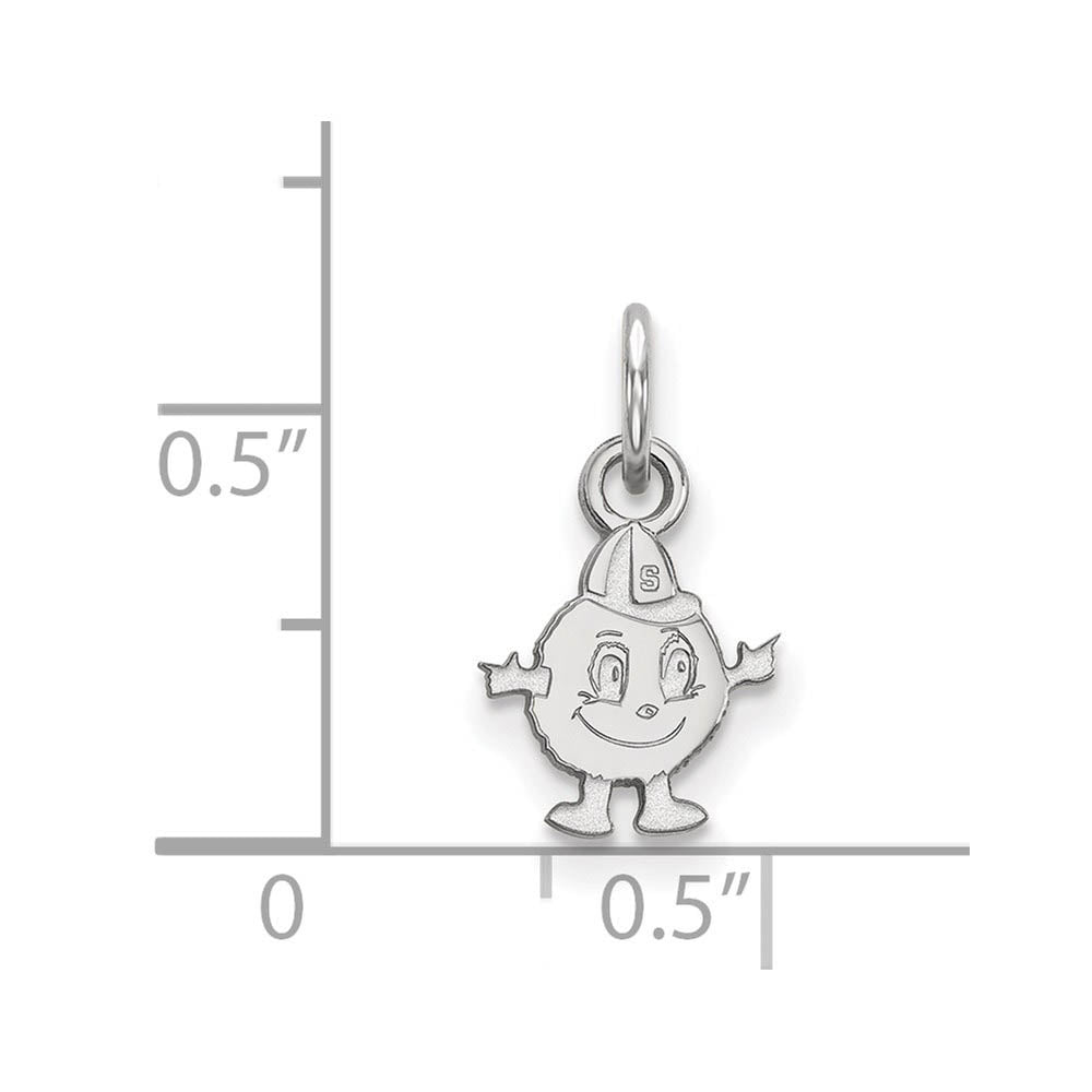 Alternate view of the 10k White Gold Syracuse U. XS (Tiny) Charm or Pendant by The Black Bow Jewelry Co.