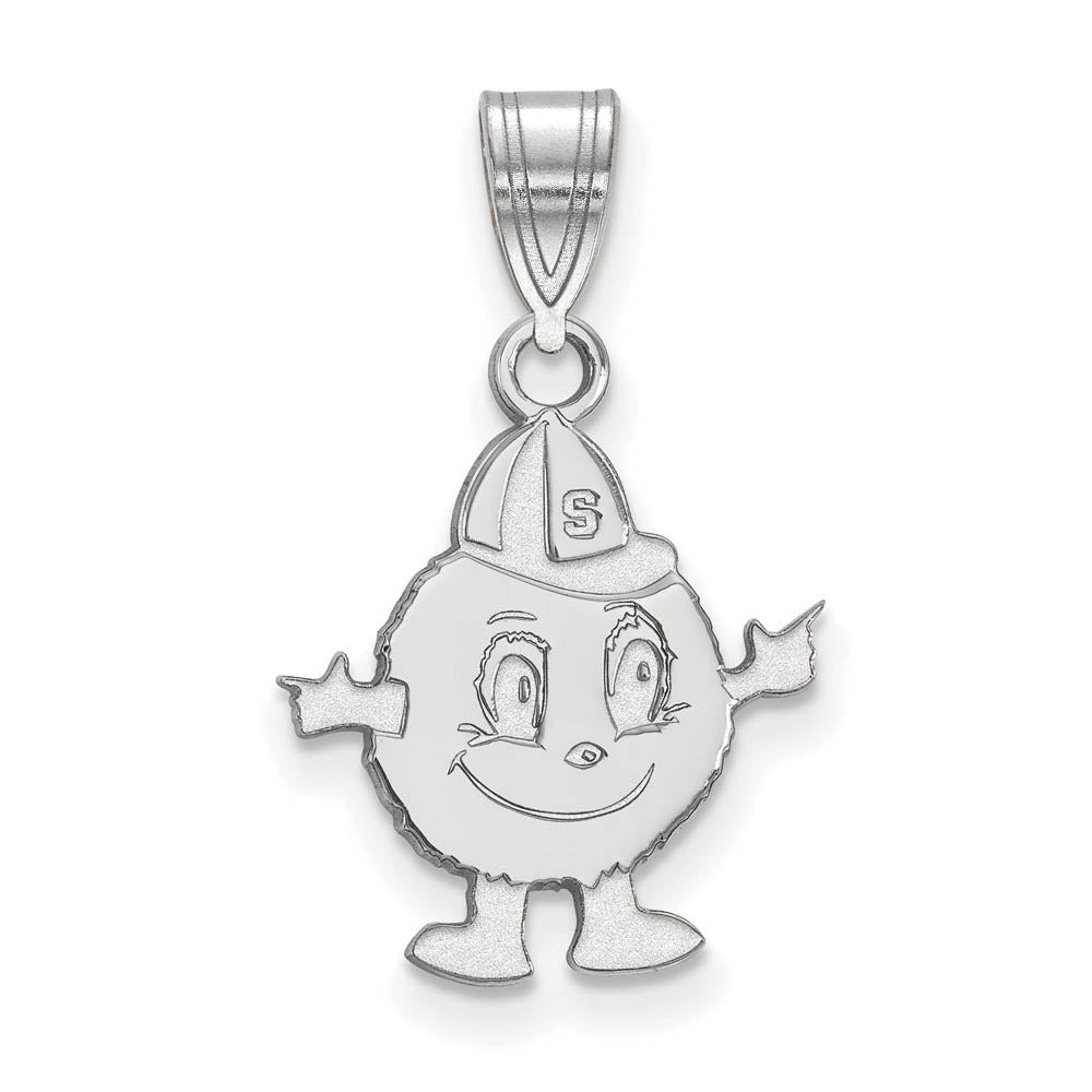 10k White Gold Syracuse U. Medium Pendant, Item P23451 by The Black Bow Jewelry Co.