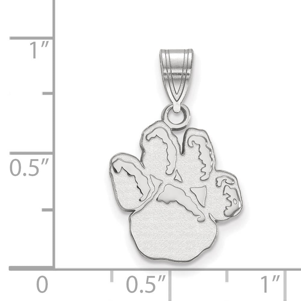 Alternate view of the 10k White Gold U. of Pittsburgh Medium Pendant by The Black Bow Jewelry Co.