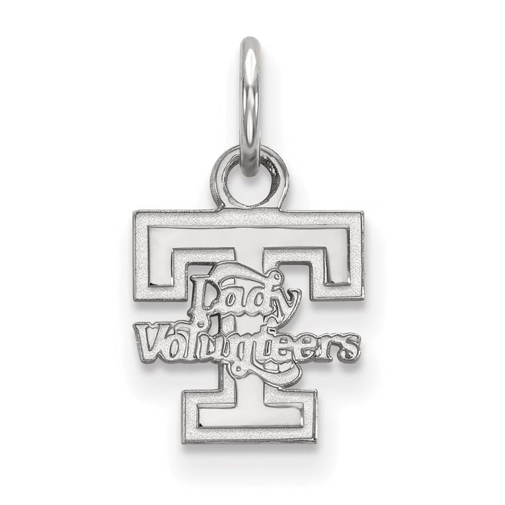 10k White Gold U. of Tennessee XS (Tiny) 'T' Logo Charm or Pendant, Item P23540 by The Black Bow Jewelry Co.