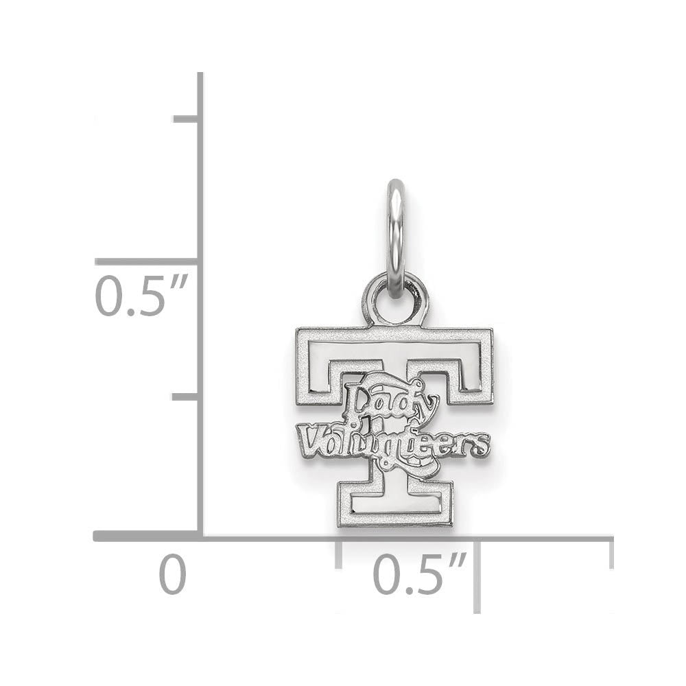 Alternate view of the 10k White Gold U. of Tennessee XS (Tiny) 'T' Logo Charm or Pendant by The Black Bow Jewelry Co.