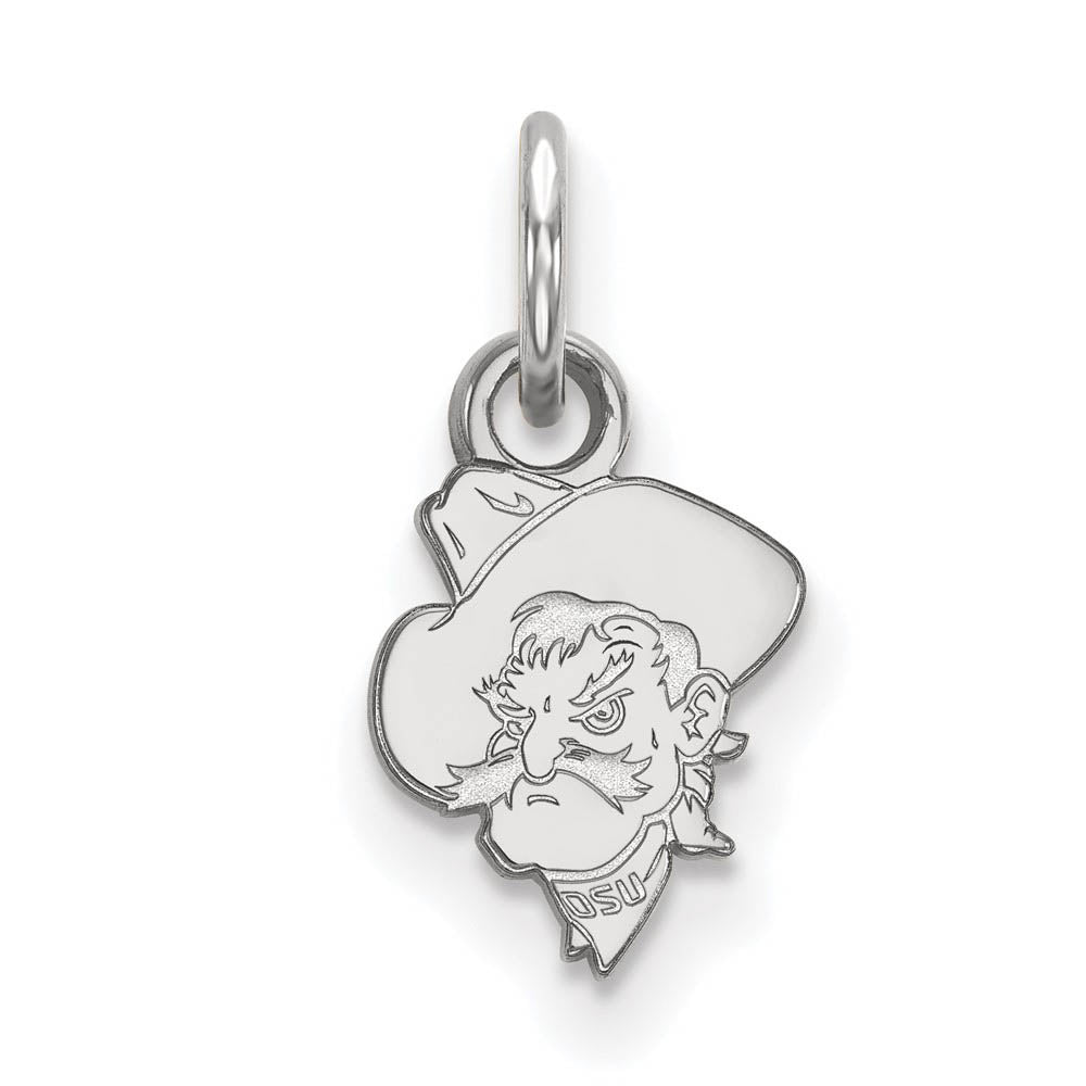 10k White Gold Oklahoma State XS (Tiny) Charm or Pendant, Item P23620 by The Black Bow Jewelry Co.