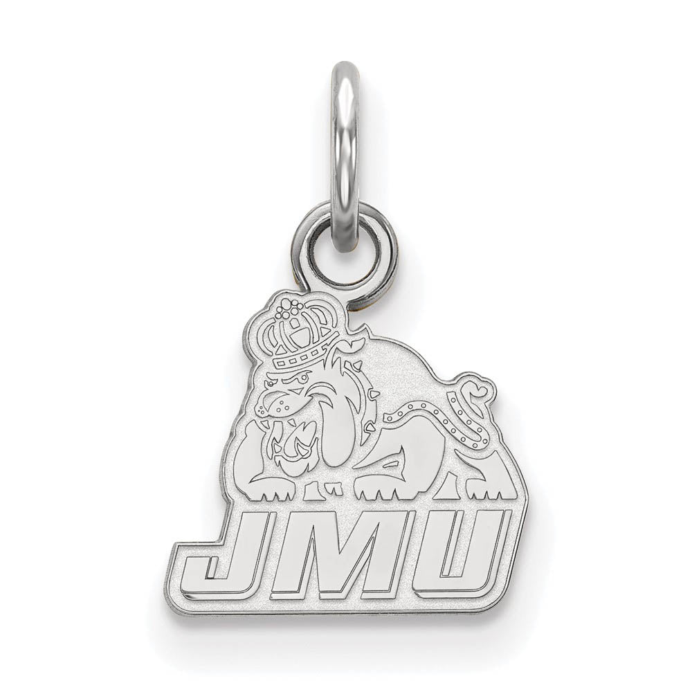 14k White Gold James Madison U XS (Tiny) Charm or Pendant, Item P23703 by The Black Bow Jewelry Co.