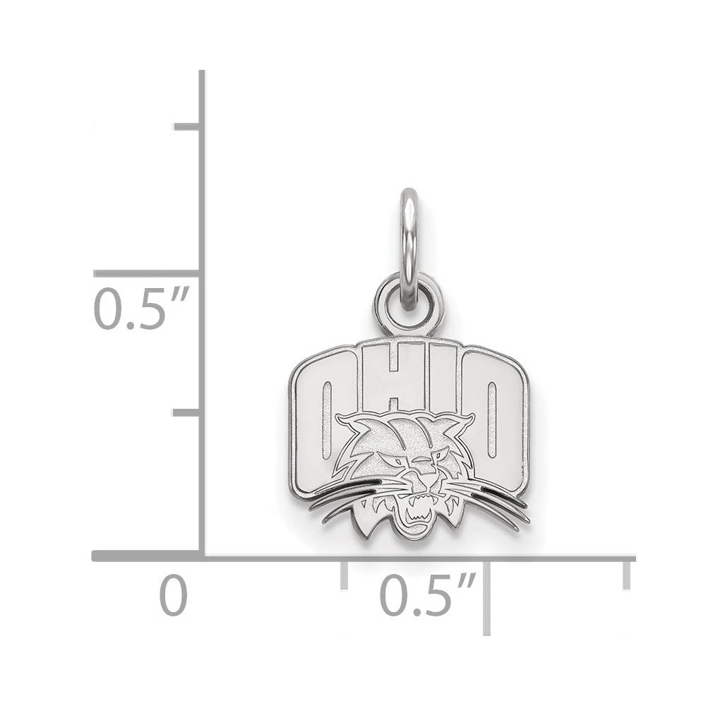 Alternate view of the 14k White Gold Ohio U. XS (Tiny) Logo Charm or Pendant by The Black Bow Jewelry Co.
