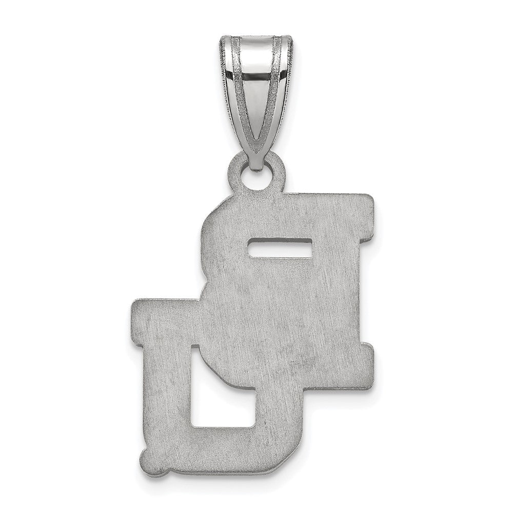 Alternate view of the 14k White Gold Baylor U Medium 'BU' Pendant by The Black Bow Jewelry Co.