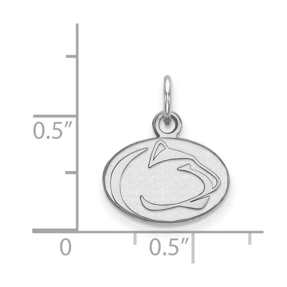 Alternate view of the 14k White Gold Penn State XS (Tiny) Charm or Pendant by The Black Bow Jewelry Co.