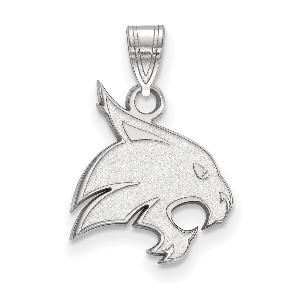14k White Gold Texas State Medium Pendant, Item P23910 by The Black Bow Jewelry Co.