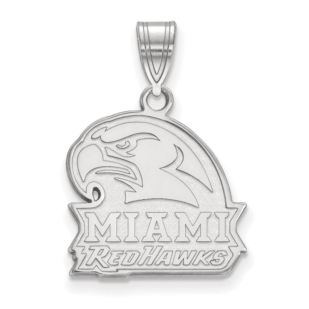 14k White Gold Miami U Medium Pendant, Item P24117 by The Black Bow Jewelry Co.
