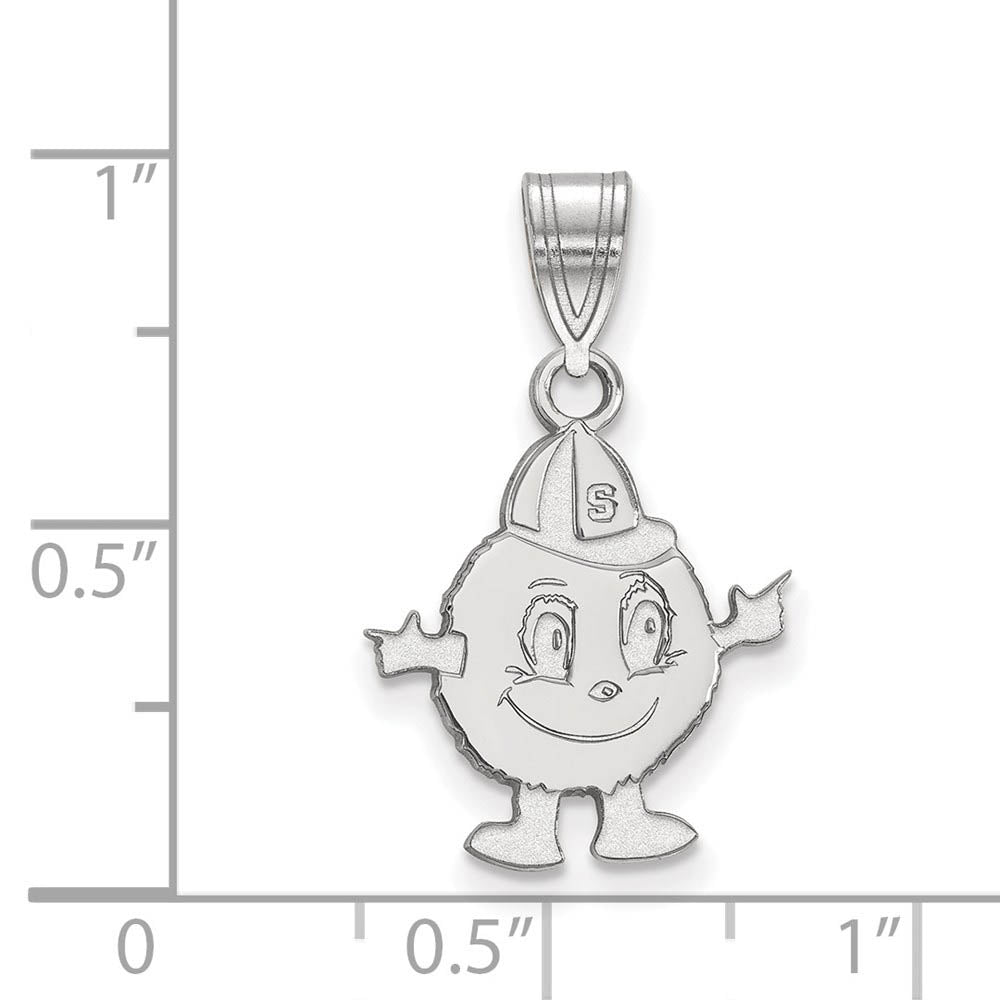 Alternate view of the 14k White Gold Syracuse U. Medium Pendant by The Black Bow Jewelry Co.
