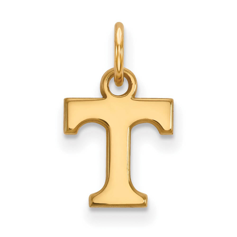 14k Gold Plated Silver U. of Tennessee XS (Tiny) Initial T Charm, Item P24508 by The Black Bow Jewelry Co.