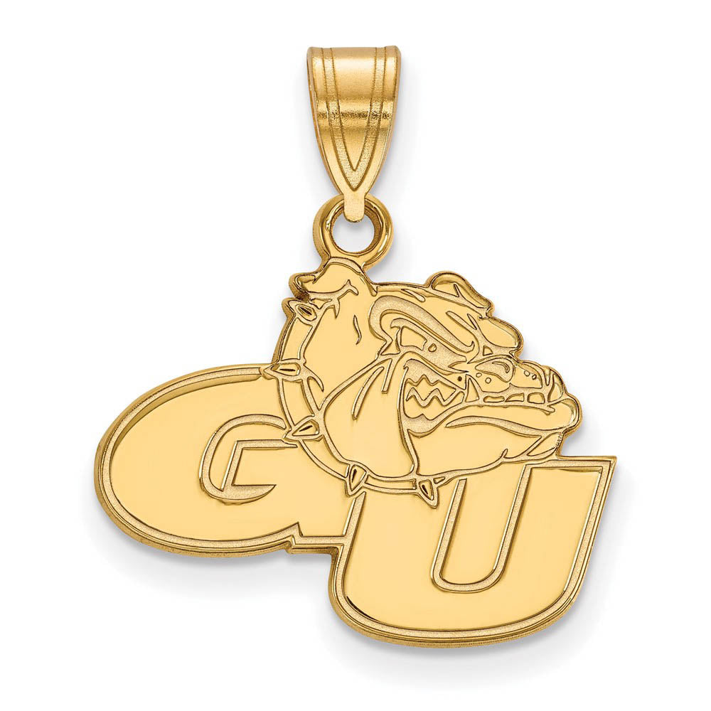 14k Gold Plated Silver Gonzaga U Medium Pendant, Item P24544 by The Black Bow Jewelry Co.