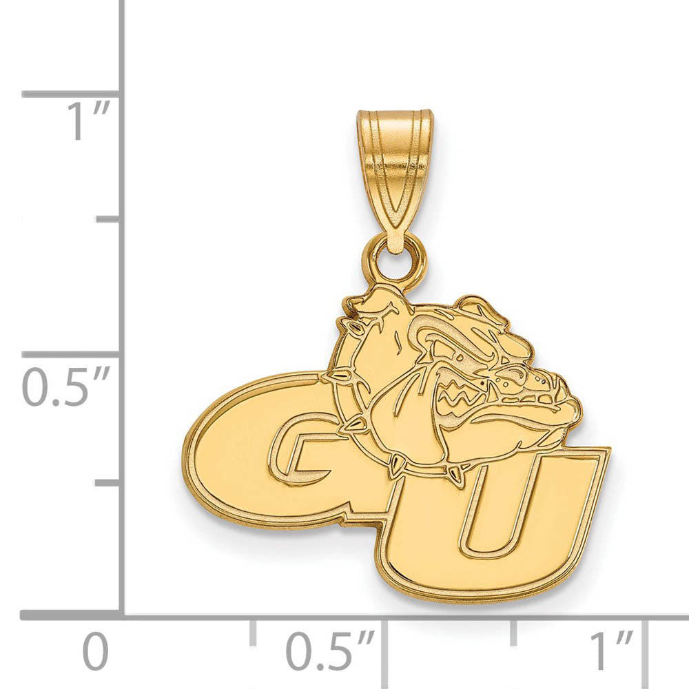 Alternate view of the 14k Gold Plated Silver Gonzaga U Medium Pendant by The Black Bow Jewelry Co.