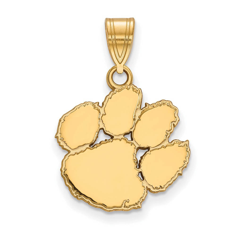 14k Gold Plated Silver Clemson U Medium Pendant, Item P24632 by The Black Bow Jewelry Co.
