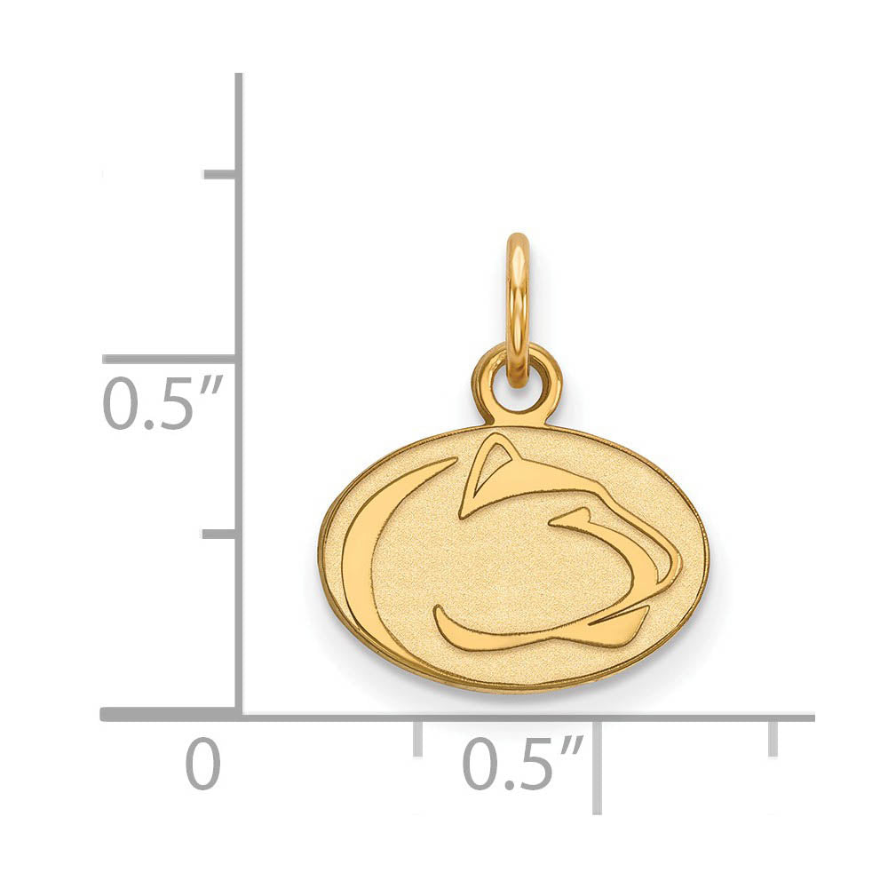 Alternate view of the 14k Gold Plated Silver Penn State XS (Tiny) Charm or Pendant by The Black Bow Jewelry Co.