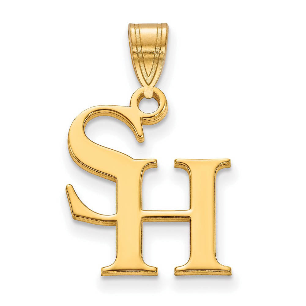 14k Gold Plated Silver Sam Houston State Medium Pendant, Item P24658 by The Black Bow Jewelry Co.