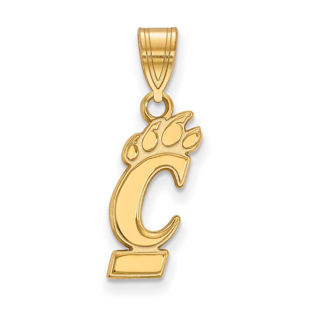 14k Gold Plated Silver U. of Cincinnati Medium Logo Pendant, Item P24670 by The Black Bow Jewelry Co.